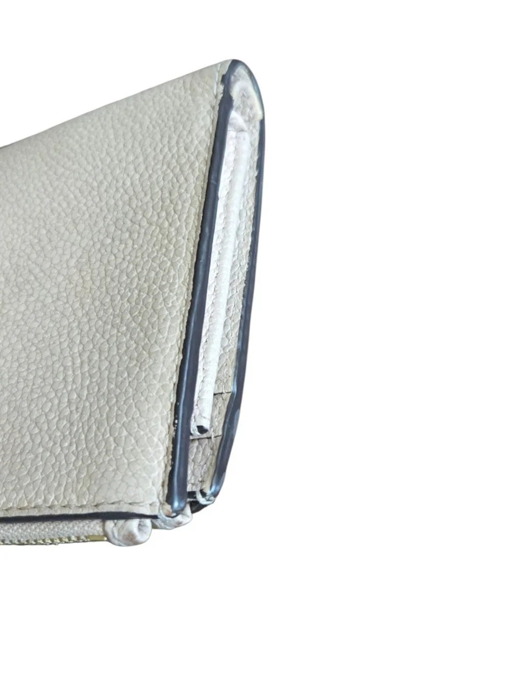 Michael Kors Off-white Pebbled Leather Double Zip Wristlet Wallet